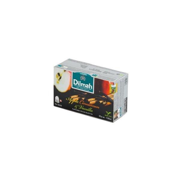 Fekete tea, 20x1,5g, DILMAH, alma-fahéj-vanília