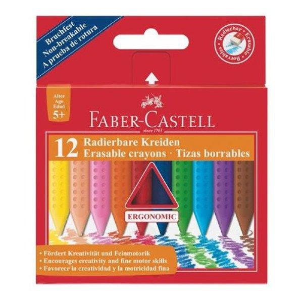 Zsírkréta, háromszögletű, FABER-CASTELL "Grip", 12 különböző
szín