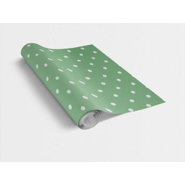 DOTS VINTAGE MINT / zöld vintage pöttyös 45cm x 15m öntapadós tapéta