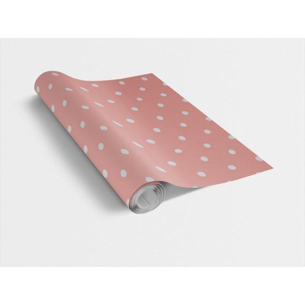 DOTS VINTAGE PINK / rózsaszín vintage pöttyös 45cm x 15m öntapadós tapéta