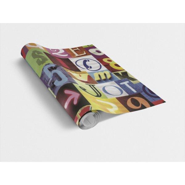 ALPHA / színes betűk 45cm x 15m öntapadós tapéta