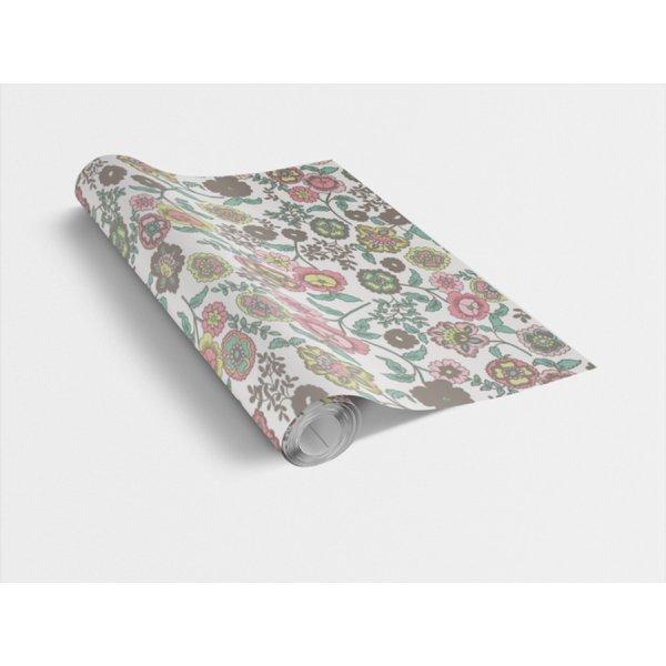 Gekkofix FLEUR WHITE / fehér pasztell színes virágos 45cm x 15m öntapadós
tapéta
