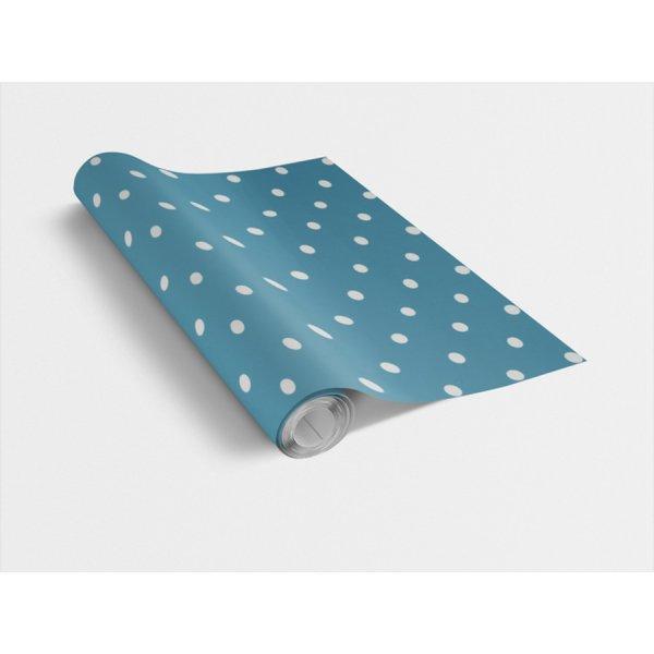DOTS AQUA / vízkék pöttyös 45cm x 15m öntapadós tapéta