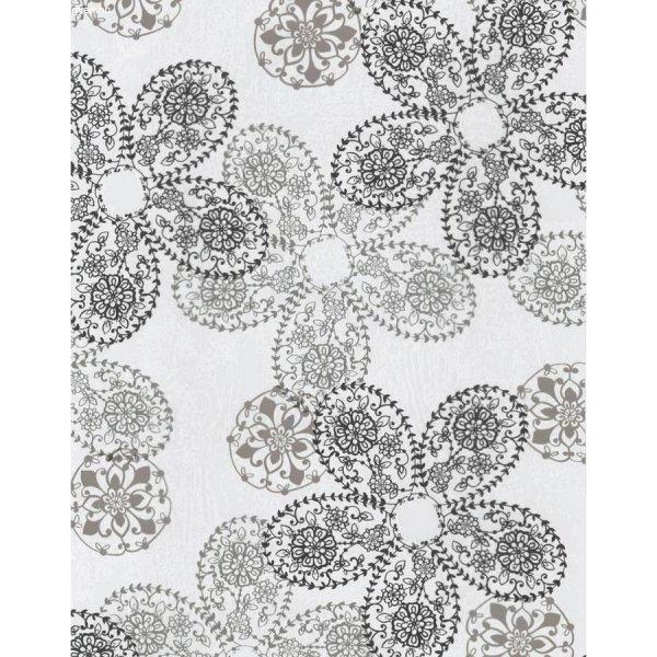 13576 - Lace taupe 3D sztatikus ablakfólia, virágmintás 45 cm x 1,5 m