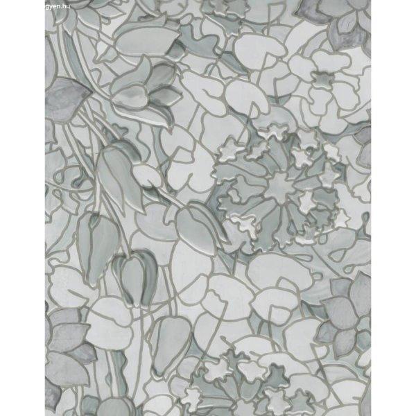 13578 - Tulips grey  3D szürke tulipános sztatikus ablakfólia 45 cm x 1,5 m