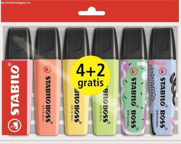 Szövegkiemelő Stabilo Boss Pastel Eco-Wallett 4+2 darabos készlet