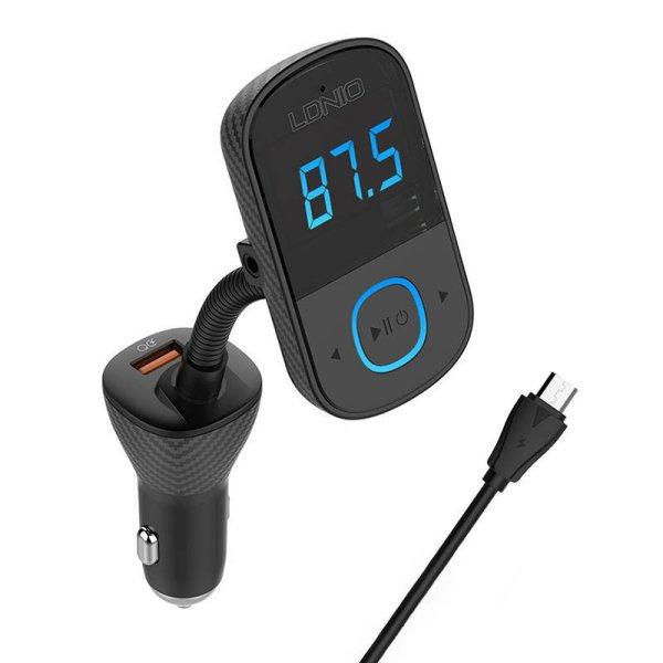 LDNIO Bluetooth C705Q 2USB, USB-C Transmiter FM + MicroUSB KÁBEL