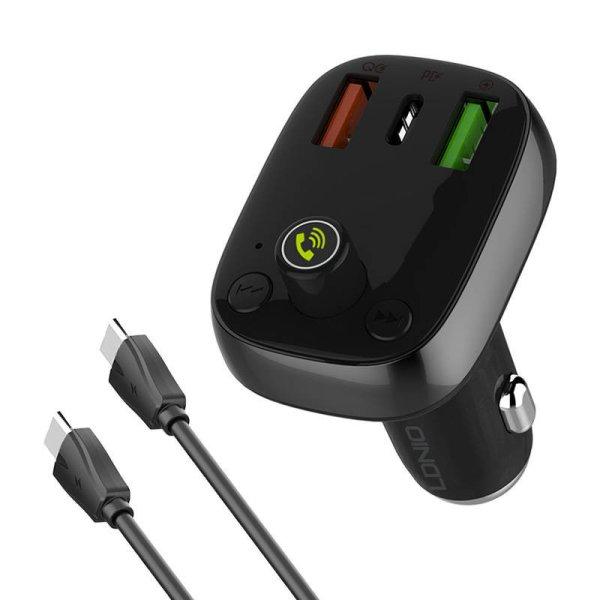 LDNIO Bluetooth C704Q 2USB, USB-C adó FM + USB-C - USB-C kábel