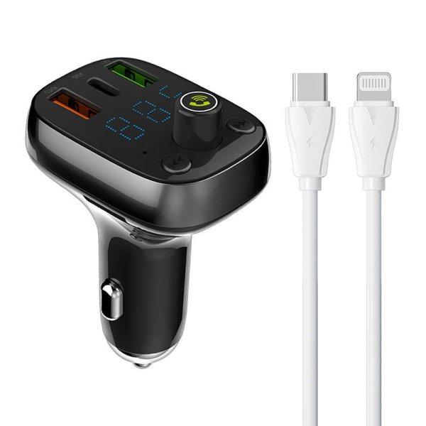 LDNIO Bluetooth C704Q 2USB, USB-C adó FM + USB-C - ligting kábel