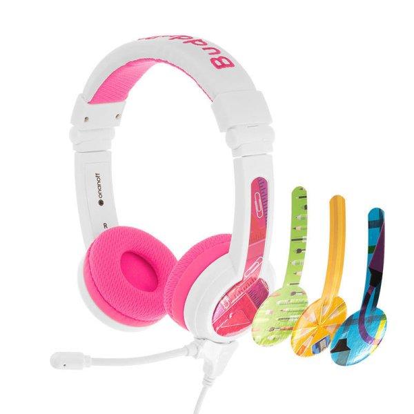 vezetékes fejhallgató gyerekeknek BuddyPhones School+ (pink)