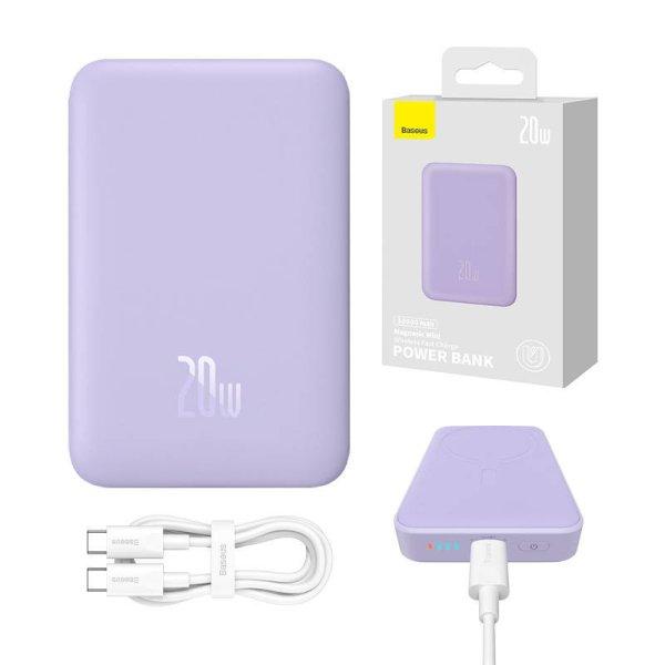 Powerbank Baseus Magnetic Mini 10000mAh 20W (lila).