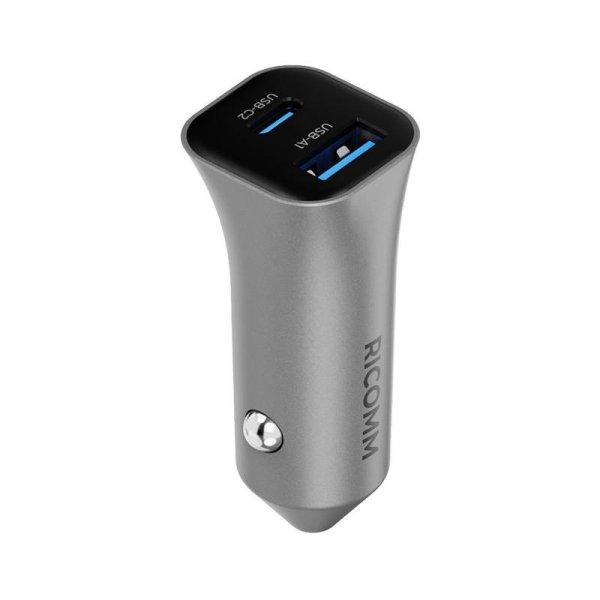 38 W-os Ricomm RA381 1xUSB-A, 1xUSB-C autós töltő