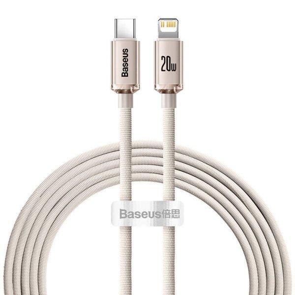 Kabel USB-C do iP Baseus Crystal Shine, 20W, 2m (różowy)