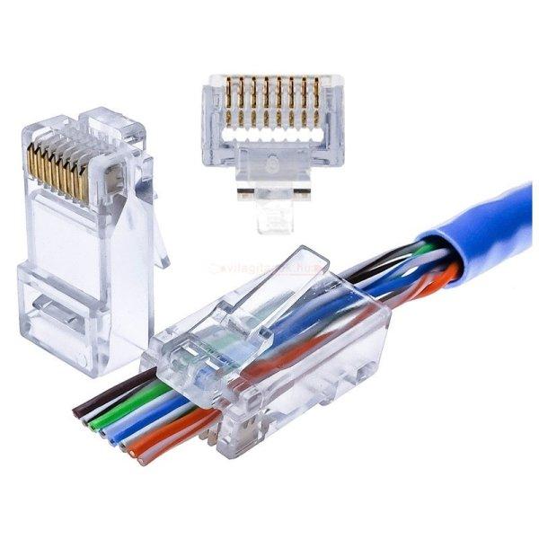 Adatcsatlakozó dugó - átmenő - FTP CAT6 RJ45