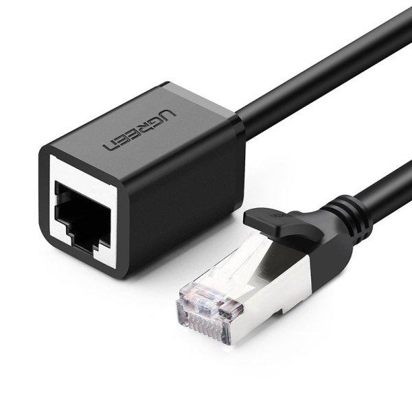 UGREEN hálózati kábel RJ45 Ethernet hosszabbító fém dugóval, kat. 6, FTP,
0,5m (fekete)