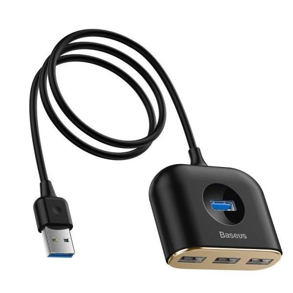 Baseus Square Round 4 az 1-ben USB 3.0 HUB - 1x USB 3.0 + 3x USB 2.0, 1 m
(fekete)