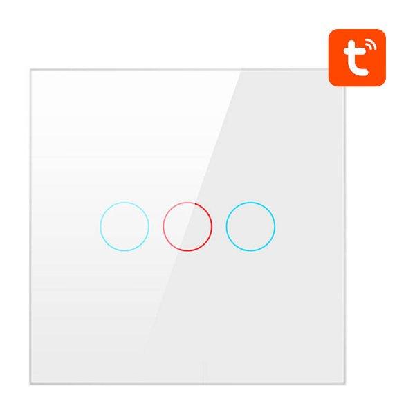 Intelligens fénykapcsoló ZigBee Avatto ZTS02-EU-W3 3 utas TUYA (fehér)