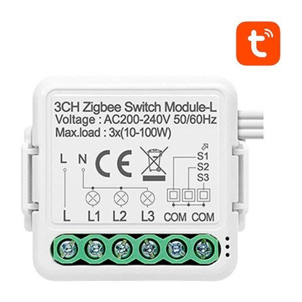 Okos kapcsoló Modul ZigBee Avatto N-LZWSM01-3 Nincs semleges TUYA