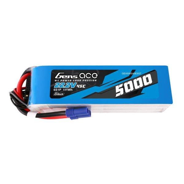 LiPo Gens ace G-Tech 5000mAh 22,2V 45C 6S1P akkumulátor EC5 csatlakozóval