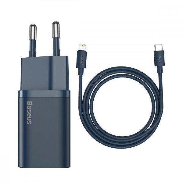 Baseus Super Si Quick Charger 1C 20W fali töltő 1 m-es USB-C-villámkábellel
(kék)