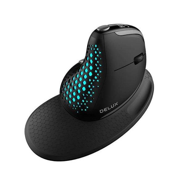 Delux M618XSD vezeték nélküli vertikális, ergonomikus egér BT+2.4G RGB