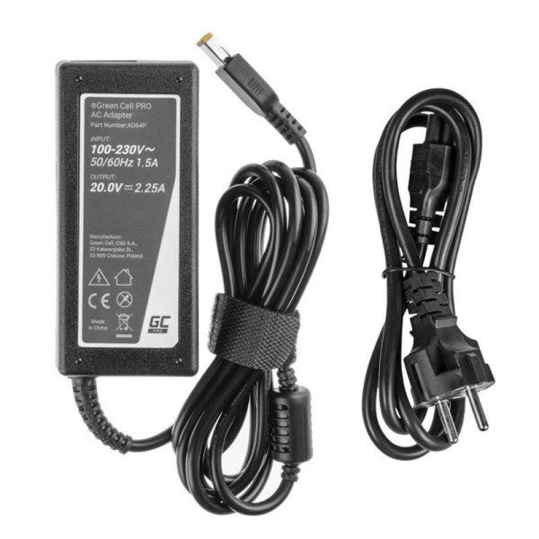 Tápegység Zöld Cell PRO 20V 2.25A 45W Lenovo G40-30 G50-30 V110-15IAP
V130-15IGM Yoga 300-11IBR ThinkPad X240 T440