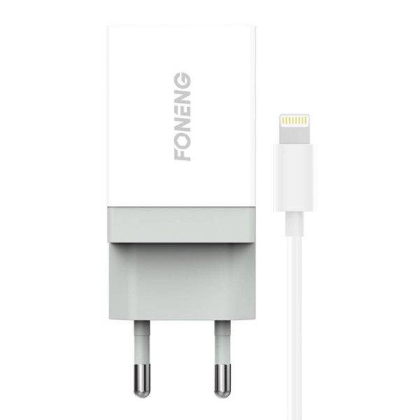 Töltő Foneng 1x USB K210 + USB Lightning kábel