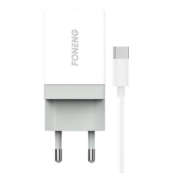 Gyorstöltő Foneng 1x USB K210 + USB Type C kábel