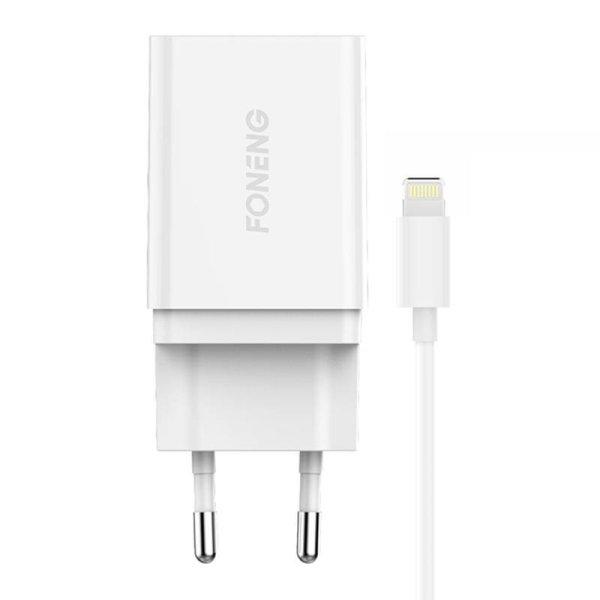 Gyorstöltő Foneng 2x USB EU45 + USB Type C kábel