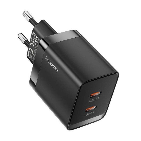 Toocki 2xUSB-C, GaN 40W hálózati töltő (fekete)