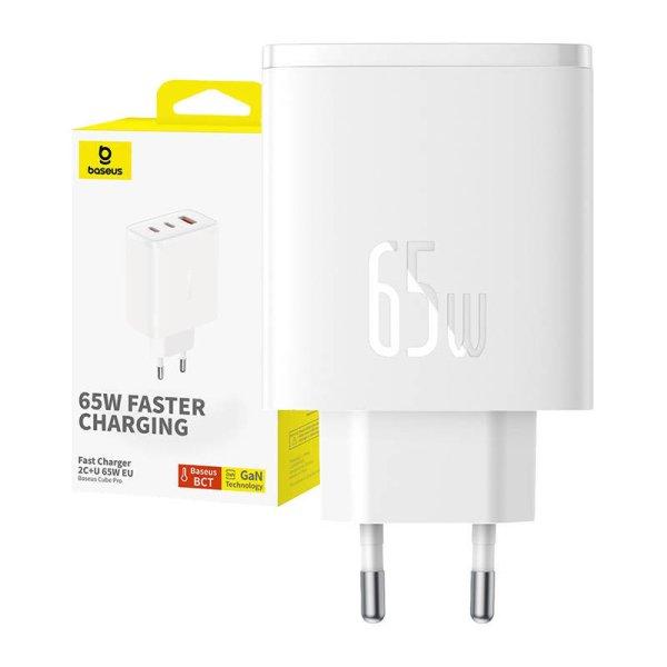 Fali töltő Baseus OS-Cube Pro 2xUSB-C + USB, 65W (fehér)