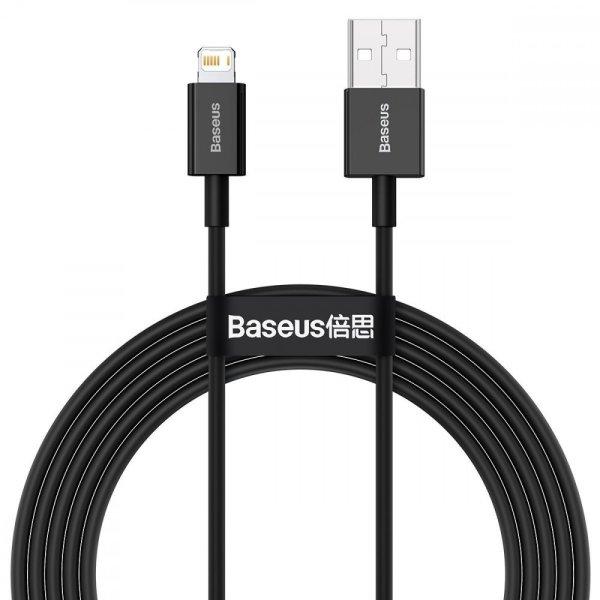 USB-kábel a Lightning Baseus Superior sorozathoz, 2,4A, 2m (fekete)