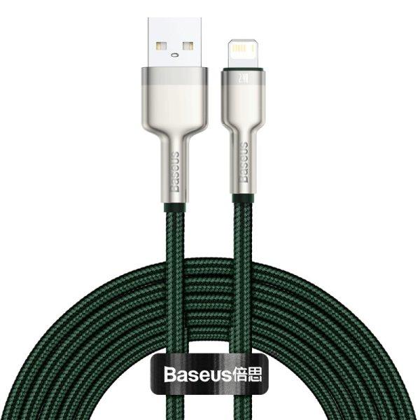 USB-kábel Lightning Baseus Cafule-hez, 2,4A, 2m (zöld)