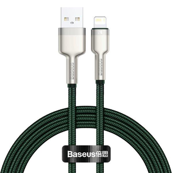 USB-kábel Lightning Baseus Cafule-hez, 2,4A, 1m (zöld)