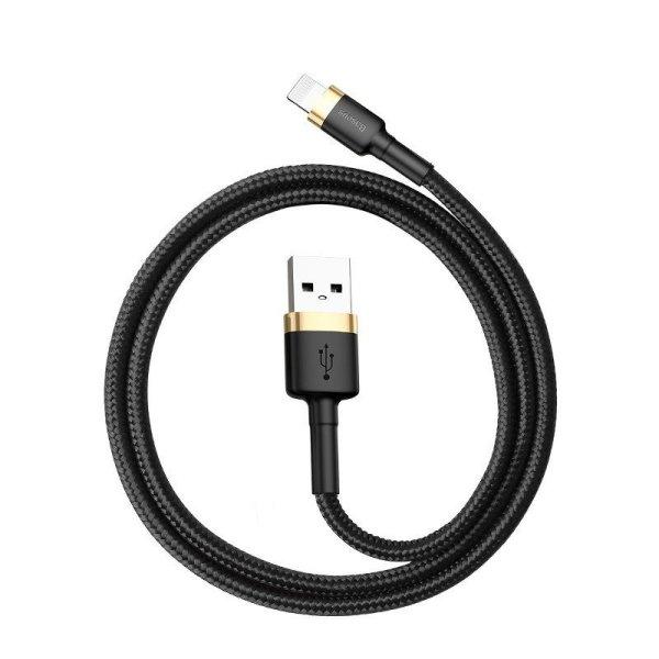 USB Lightning Baseus Cafule 2,4A 1 m-es kábel (arany-fekete)