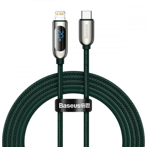 USB-C-Lightning Baseus kijelzőkábel, PD, 20 W, 2 m (zöld)