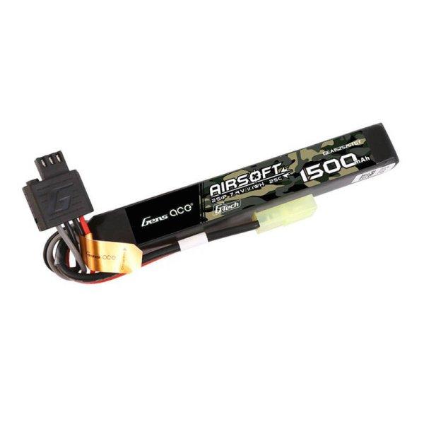 Gens ace G-Tech 25C 1500mAh 2S1P 7.4V Airsoft Gun Lipo Akkumulátor val mini
Tamiya Plug