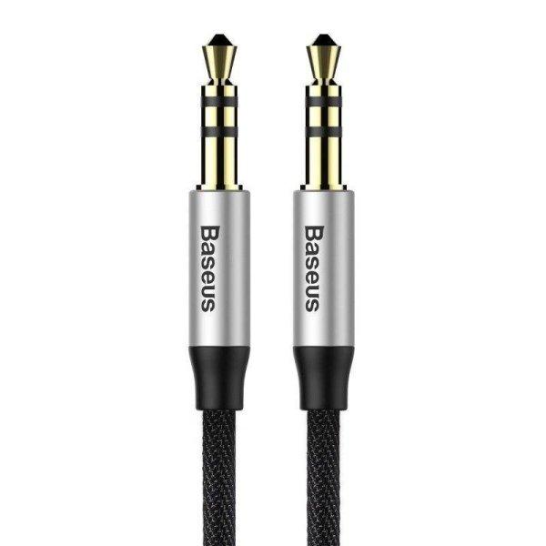 3,5 mm-es mini jack audiokabel AUX Baseus Yvien 1m (fekete és ezüst)