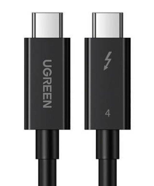 USB-C–USB-C kábel UGREEN US501, Gen3, 100 W, 4K, 0,8 m (fekete)