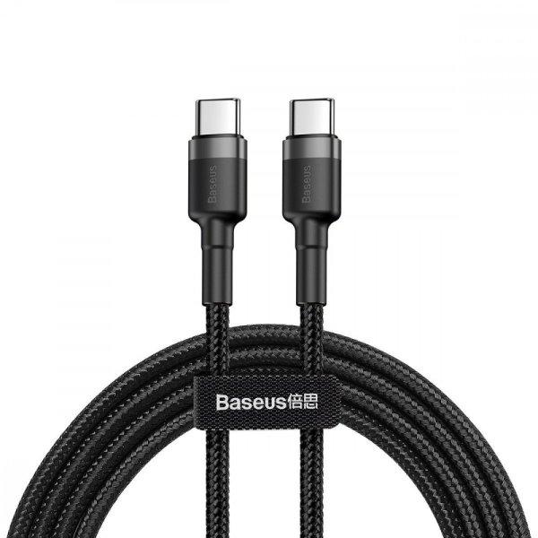 Baseus Cafule PD 2.0 USB-C – USB-C PD 2.0, QC 3.0 kábel, 60 W, 2 m
(fekete-szürke)