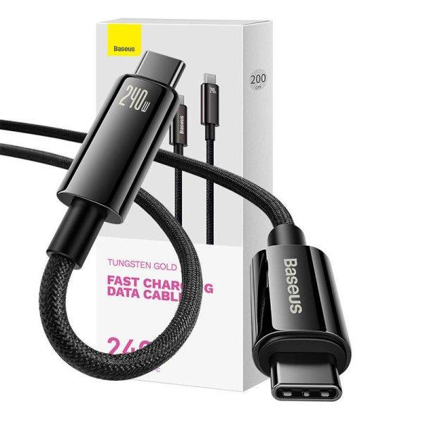 Baseus Tungsten Gold 240 W USB-C-USB-C kábel 2 m (fekete).