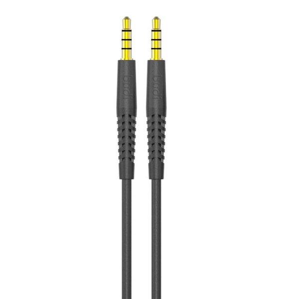 AUX kábel mini jack 3.5mm to mini jack 3.5mm Budi, 1.2m (fekete)