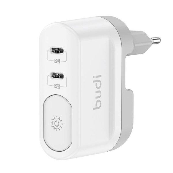 Töltő lámpával, Budi 2xUSB-C 40W