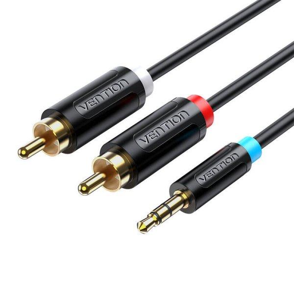 Vention Mini Jack 3,5 mm-es dugasz és 2x RCA dugó kábel, 2 m