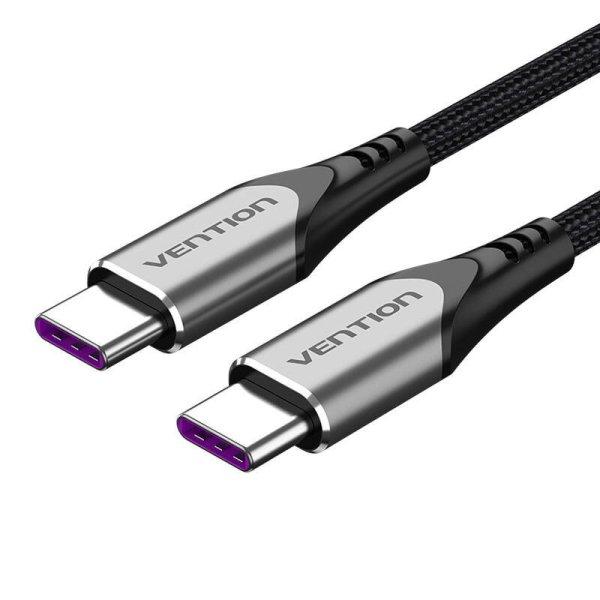 USB-C-USB-C fekete 1,5 méteres kábel