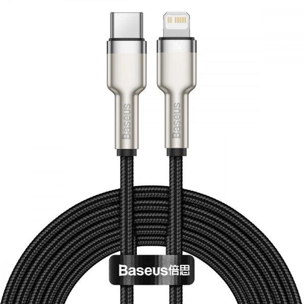 USB-C kábel a Lightning Baseus Cafule-hez, PD, 20 W, 2 m (fekete)