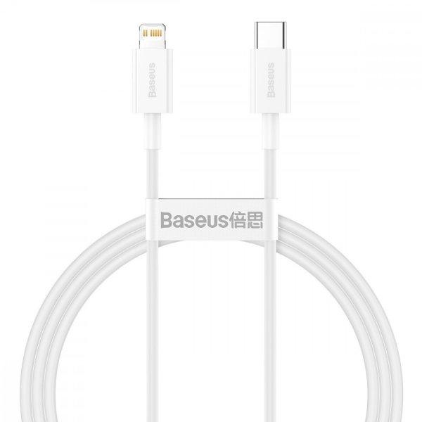 USB-C kábel a Lightning Baseus Superior sorozathoz, 20 W, PD, 1 m (fehér)