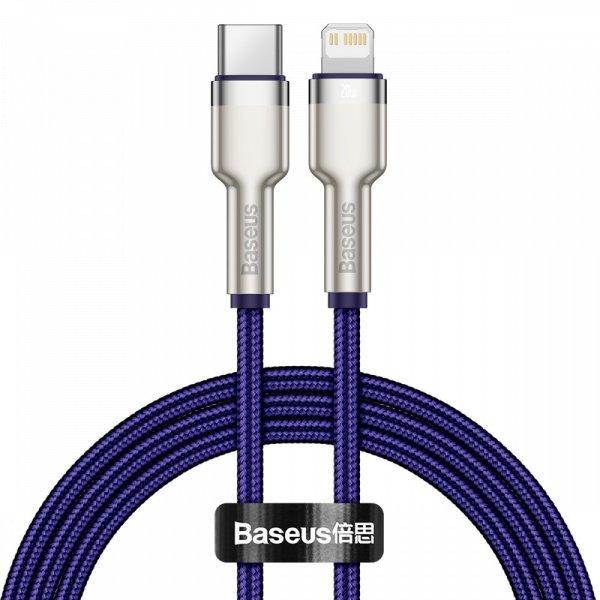 USB-C kábel a Lightning Baseus Cafule-hez, PD, 20 W, 1 m (lila)