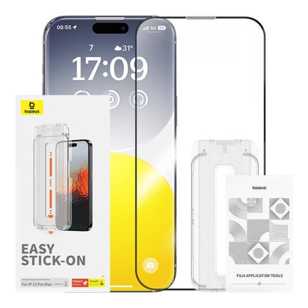 Baseus Sapphire 0,3 mm-es edzett üveg iPhone 15 Pro Max készülékhez