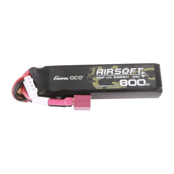 Gens Ace Lipo 800MAH 11.1V 25C 3S1P Airsoft Gun Lipo Akkumulátor val T (Deans)
Plug